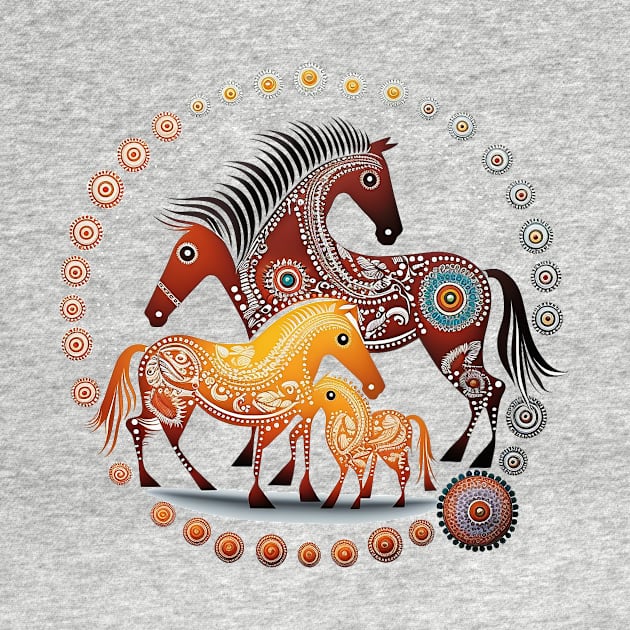 Ethnic Ponies Art Print by The Mob Shop